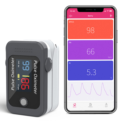 Convenient Bluetooth Fingertip Oximeter ±2bpm Accuracy For PR 30 Hours Battery Life