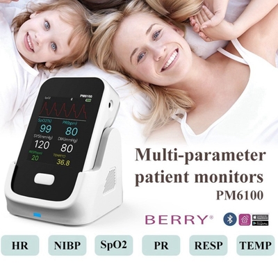 Li Battery Powered Multi Parameter Patient Recorder Spo2 ECG Temp With Audible And Visual Alarm