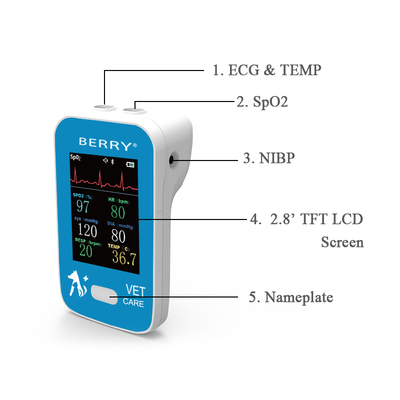 PR Veterinary Pulse Oximeter Monitor With Two AA Alkaline Battery